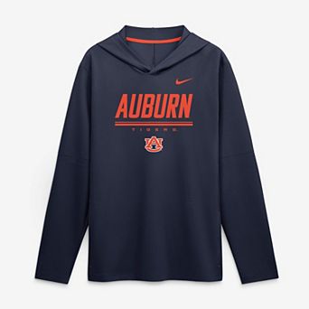 Men's Nike Navy Auburn Tigers 2026 Sideline Lightweight Long Sleeve Hooded Dri-FIT Top