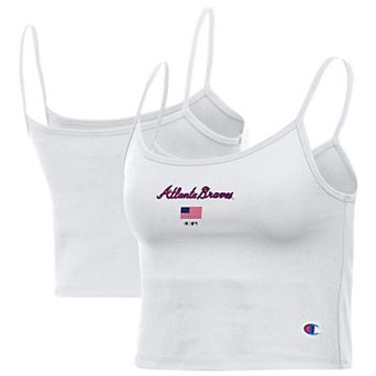 Women's Champion White Atlanta Braves America Scoop Tank Top