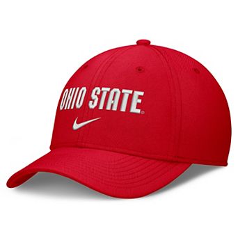 Men's Nike Scarlet Ohio State Buckeyes Rise On-Field SwooshFlex Dri-FIT Flex Hat