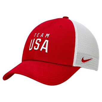 Men's Nike Red/White Team USA Club Trucker Adjustable Hat