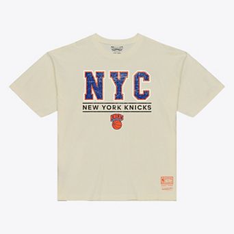 Men's Mitchell & Ness Cream New York Knicks Abbreviation Arch T-Shirt
