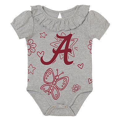 Infant Outerstuff Crimson/Gray Alabama Crimson Tide Two-Pack Playtime Ruffle Bodysuit Set
