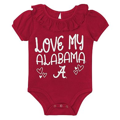 Infant Outerstuff Crimson/Gray Alabama Crimson Tide Two-Pack Playtime Ruffle Bodysuit Set