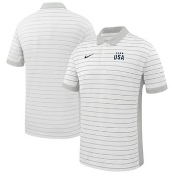 Men's Nike White Team USA Victory Stripe Dri-FIT Polo