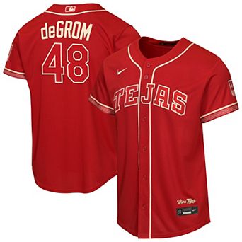 Youth Nike Jacob deGrom Red Texas Rangers 2026 City Connect Stadium Jersey
