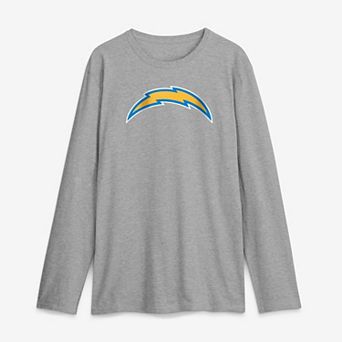 Men's Logo Athletic Heather Gray Los Angeles Chargers Primary Logo Long Sleeve T-Shirt