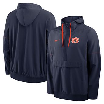 Men's Nike Navy Auburn Tigers 2026 Sideline Anorak Half-Zip Hooded Jacket