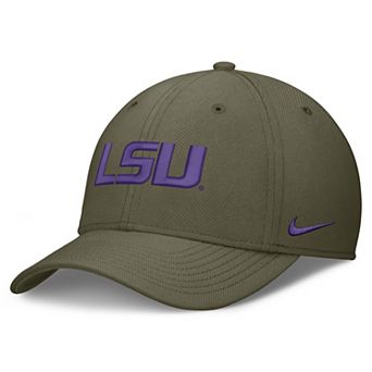 Men's Nike Olive LSU Tigers Primetime SwooshFlex Dri-FIT Hat