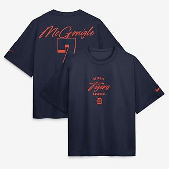 Women's Nike Kevin McGonigle Navy Detroit Tigers Premium Essentials Boxy Name & Number T-Shirt