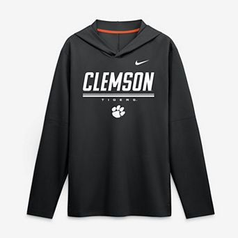 Men's Nike Black Clemson Tigers 2026 Sideline Lightweight Long Sleeve Hooded Dri-FIT Top