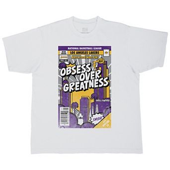 Unisex Stadium Essentials White Los Angeles Lakers Comic Book Cover Boxy T-Shirt