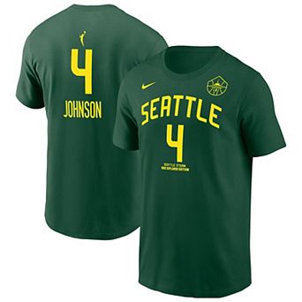 Men's Nike Flau'jae Johnson Green Seattle Storm Explorer Edition Name & Number T-Shirt