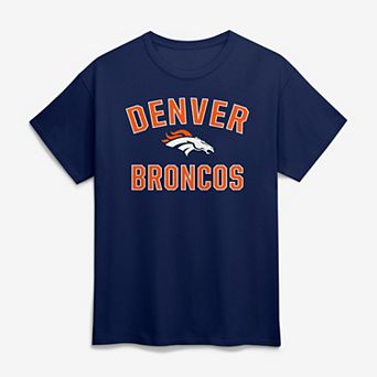 Men's Logo Athletic Navy Denver Broncos Cotton Victory Arch T-Shirt