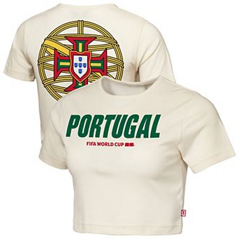 Women's Outerstuff Natural Portugal FIFA World Cup 2026 Elote Squad Cropped T-Shirt