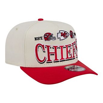 Men's New Era Cream/Red Kansas City Chiefs A-Frame 9FIFTY Snapback Hat