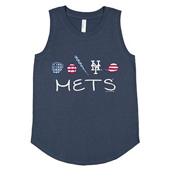 Girls Youth Soft as a Grape Denim New York Mets Americana Tank Top