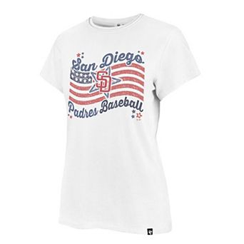 Women's '47 White San Diego Padres Americana Regional Frankie T-Shirt