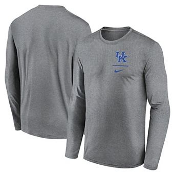 Men's Nike Heather Gray Kentucky Wildcats Primary Stack Legend Performance Long Sleeve T-Shirt