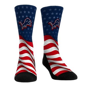 Unisex Rock Em Socks Detroit Lions Patriotic Flag Crew Socks