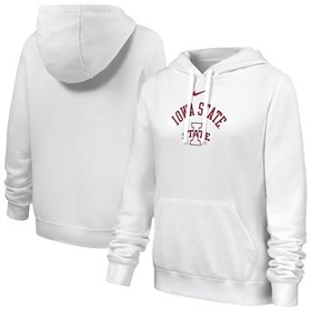 Women's Nike White Iowa State Cyclones Club Fleece Hoodie