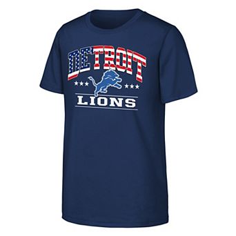 Youth Navy Detroit Lions Americana Arch T-Shirt