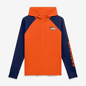 Women's Fanatics Orange/Navy Denver Broncos Cornerback Blitz Raglan Full-Zip Hoodie