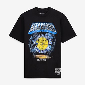 Men's Mitchell & Ness Black Golden State Warriors Lightning T-Shirt