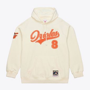 Men's Mitchell & Ness Cal Ripken Jr. Cream Baltimore Orioles Throwback Name & Number Hoodie