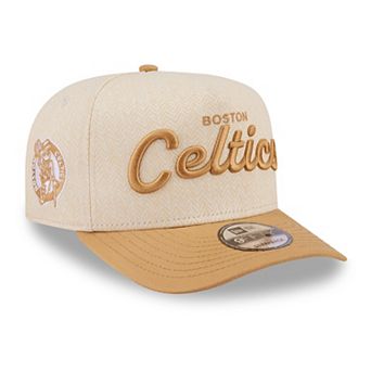 Men's New Era Cream Boston Celtics Herringbone 9FIFTY A-Frame Snapback Hat