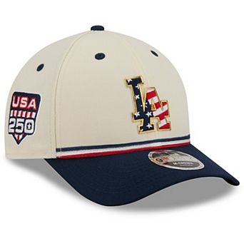 Youth New Era Cream/Navy Los Angeles Dodgers USA 250 9FORTY M-Crown Adjustable Hat