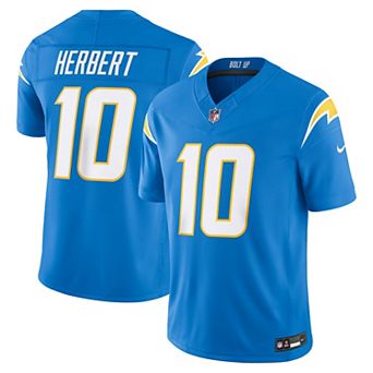 Men's Nike Justin Herbert Powder Blue Los Angeles Chargers Team Vapor F.U.S.E. Stitched Limited Jersey