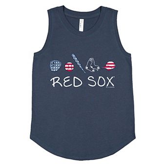 Girls Youth Soft as a Grape Denim Boston Red Sox Americana Tank Top