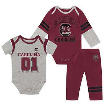Infant Outerstuff South Carolina Gamecocks Double Up Three-Piece Bodysuits & Pants Set