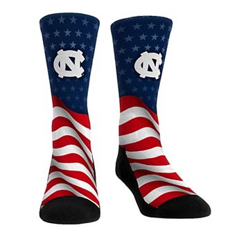Unisex Rock Em Socks North Carolina Tar Heels Patriotic Flag Crew Socks