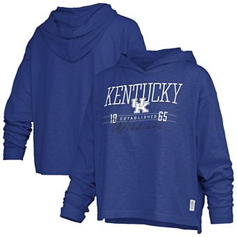 Women's Pressbox Royal Kentucky Wildcats Castillo Slub Waist Length Long Sleeve Hooded T-Shirt