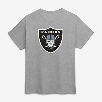 Men's Logo Athletic Gray Las Vegas Raiders Primary Logo T-Shirt