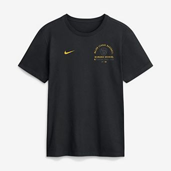 Men's Nike Black Milwaukee Brewers Split Logo T-Shirt