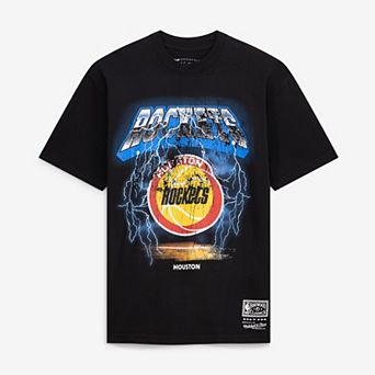Men's Mitchell & Ness Black Houston Rockets Lightning T-Shirt