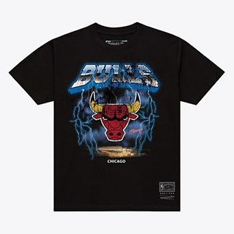 Men's Mitchell & Ness Black Chicago Bulls Lightning T-Shirt