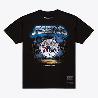 Men's Mitchell & Ness Black Philadelphia 76ers Lightning T-Shirt