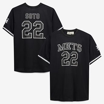 Men's Fanatics Juan Soto Black/White New York Mets Big & Tall Heavyweight Mesh Jersey