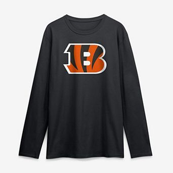 Men's Logo Athletic Black Cincinnati Bengals Primary Logo Long Sleeve T-Shirt