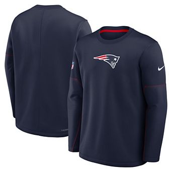Men's Nike Navy New England Patriots Sideline Coaches Team Present Midweight Therma-FIT Sweatshirt