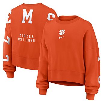 Women's Nike Orange Clemson Tigers Oversized Phoenix Pullover Sweatshirt