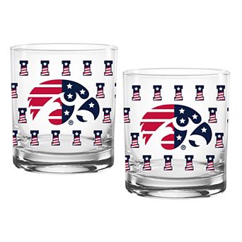 Iowa Hawkeyes Two-Pack 14oz. Americana Rocks Glass Set