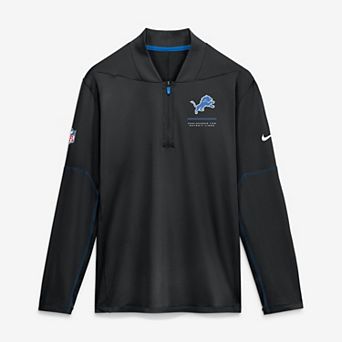 Men's Nike Black Detroit Lions Sideline Dri-FIT Half-Zip Pullover