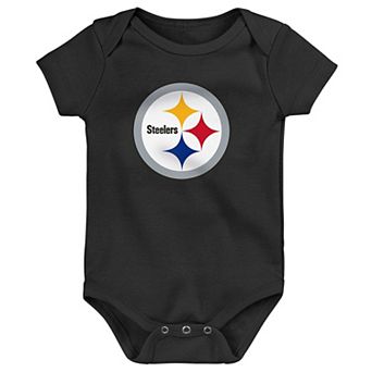 Newborn Outerstuff Black Pittsburgh Steelers Primary Logo Bodysuit