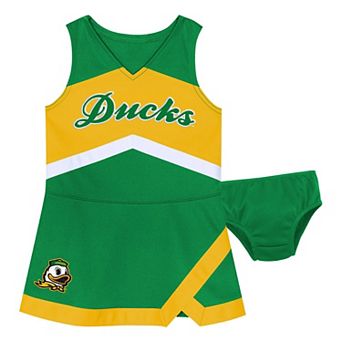 Girls Preschool Outerstuff Green Oregon Ducks Two-Piece Cheer Captain Jumper Dress & Bloomers Set