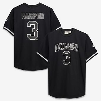 Men's Fanatics Bryce Harper Black/White Philadelphia Phillies Big & Tall Heavyweight Mesh Jersey