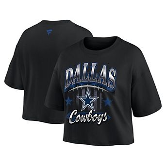 Women's Fanatics Black Dallas Cowboys Americana Cropped T-Shirt